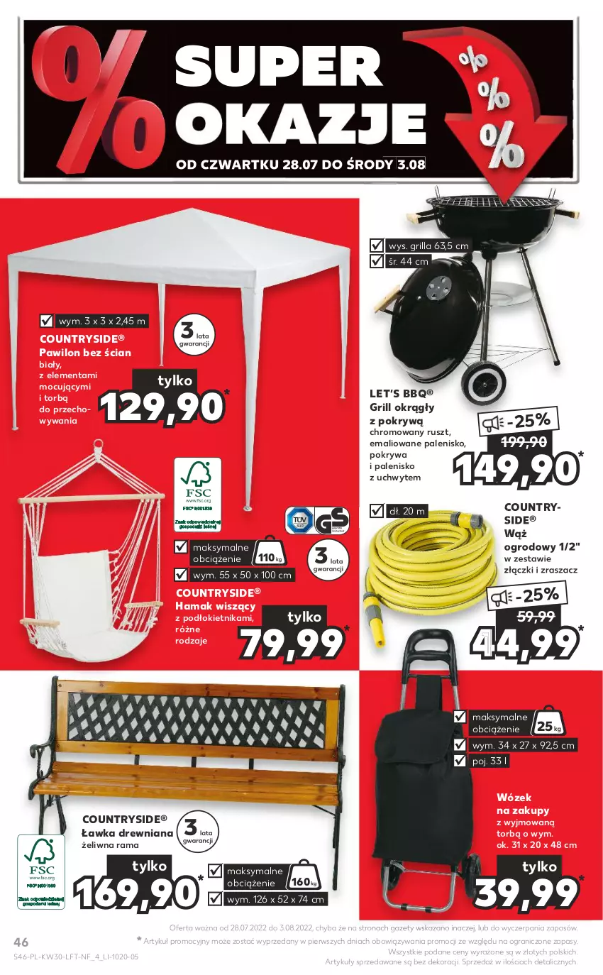 Gazetka promocyjna Kaufland - OFERTA TYGODNIA - ważna 28.07 do 03.08.2022 - strona 46 - produkty: Gra, Grill, Hama, Palenisko, Pokrywa, Rama, Wózek, Wózek na zakupy