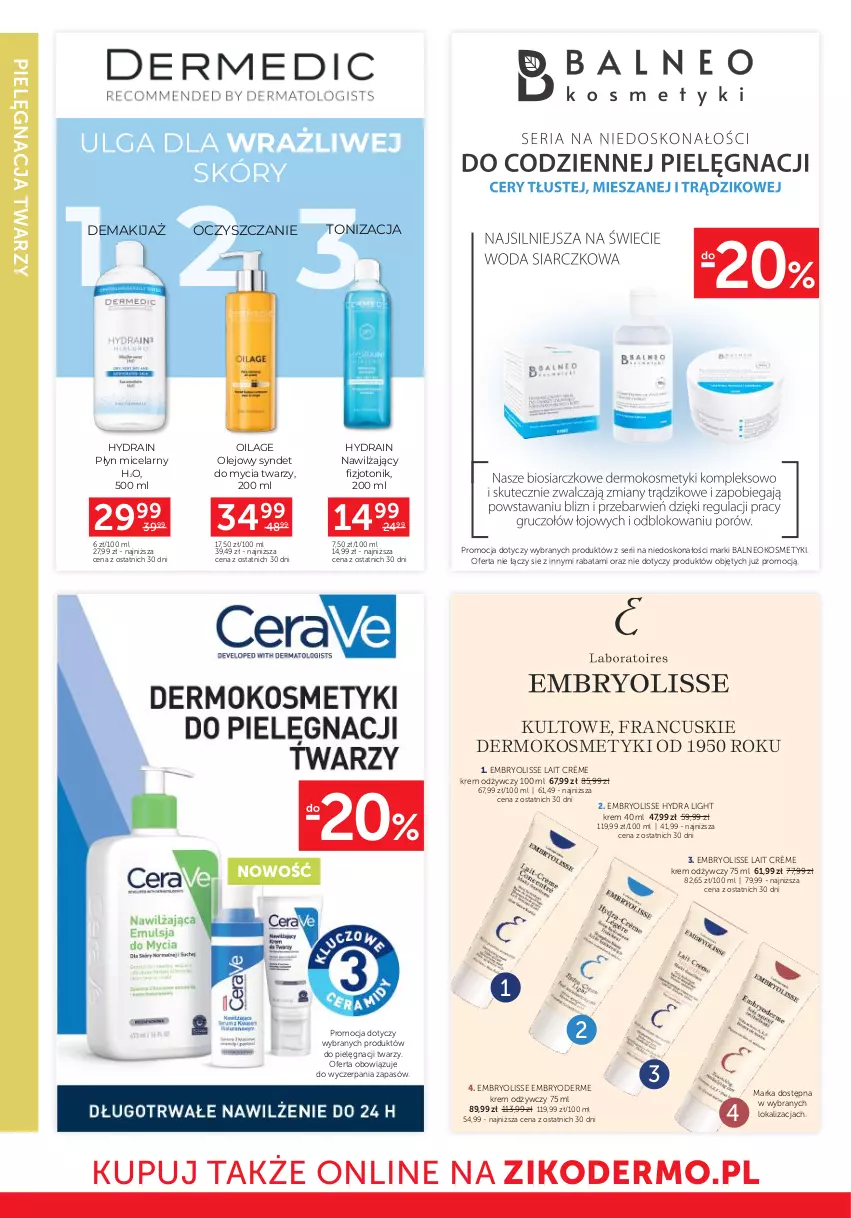 Gazetka promocyjna Ziko - Gazetka Ziko Dermo - ważna 18.04 do 01.05.2024 - strona 6 - produkty: Embryolisse, Hydrain 2, Krem odżywczy, LG, Makijaż, Olej, Płyn micelarny, Ser, Tonik