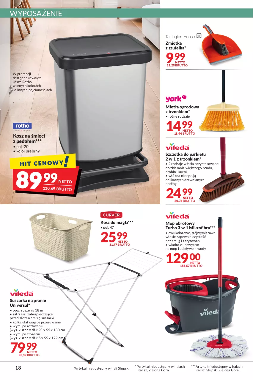 Gazetka promocyjna Makro - Najlepsze oferty - oferta z alkoholem - ważna 04.10 do 17.10.2022 - strona 18 - produkty: Kosz, Miotła, Mop, Piec, Suszarka, Suszarka na pranie, Suszarki, Szczotka, Wiadro