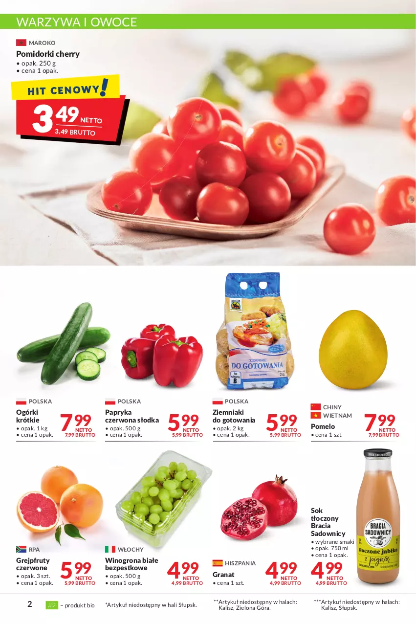 Gazetka promocyjna Makro - Najlepsze oferty - oferta z alkoholem - ważna 04.10 do 17.10.2022 - strona 2 - produkty: Gra, Granat, Grejpfrut, Owoce, Papryka, Papryka czerwona, Pomelo, Pomidorki, Sok, Warzywa, Warzywa i owoce, Wino, Winogrona, Ziemniaki