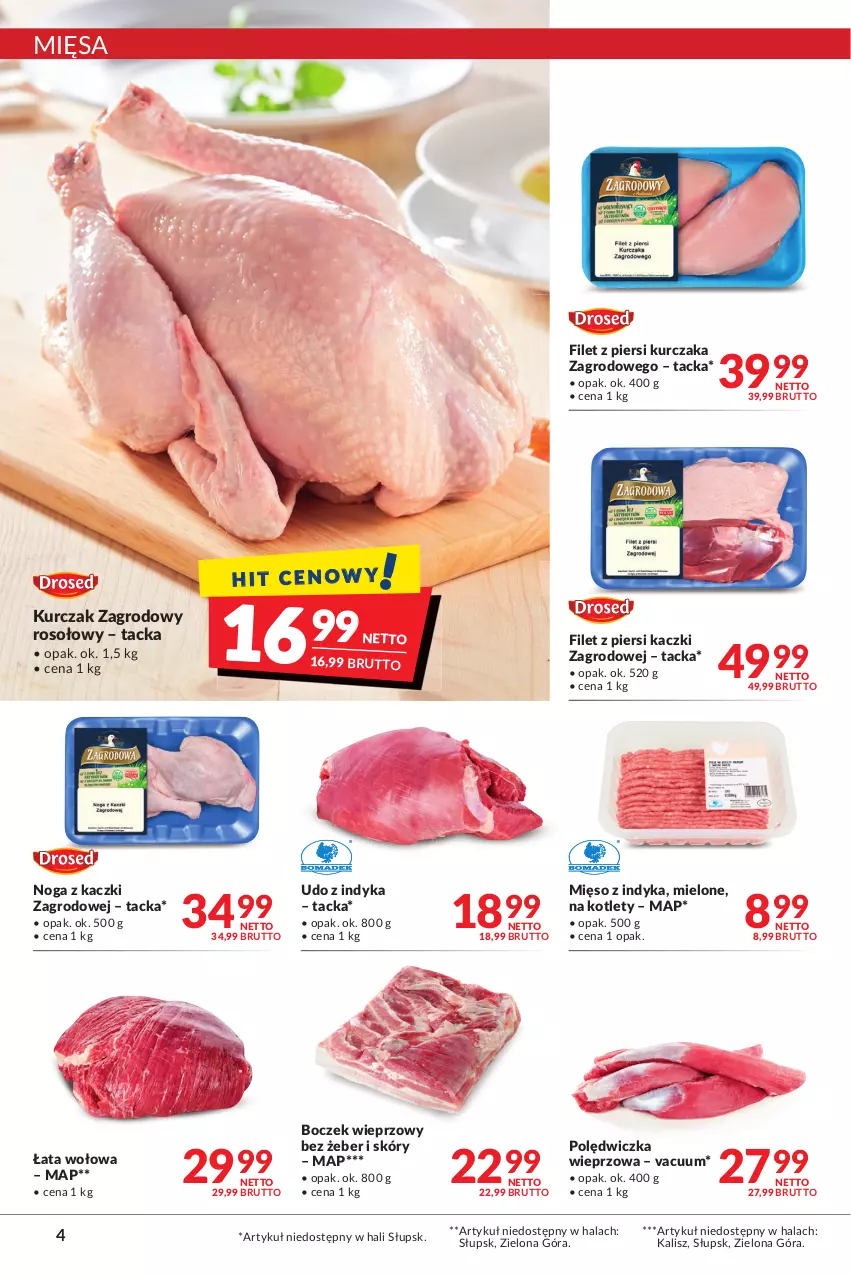 Gazetka promocyjna Makro - Najlepsze oferty - oferta z alkoholem - ważna 04.10 do 17.10.2022 - strona 4 - produkty: Boczek, Boczek wieprzowy, Filet z piersi kaczki, Filet z piersi kurczaka, Kotlet, Kurczak, Mięso, Mięso z indyka, Noga z kaczki, Polędwiczka wieprzowa