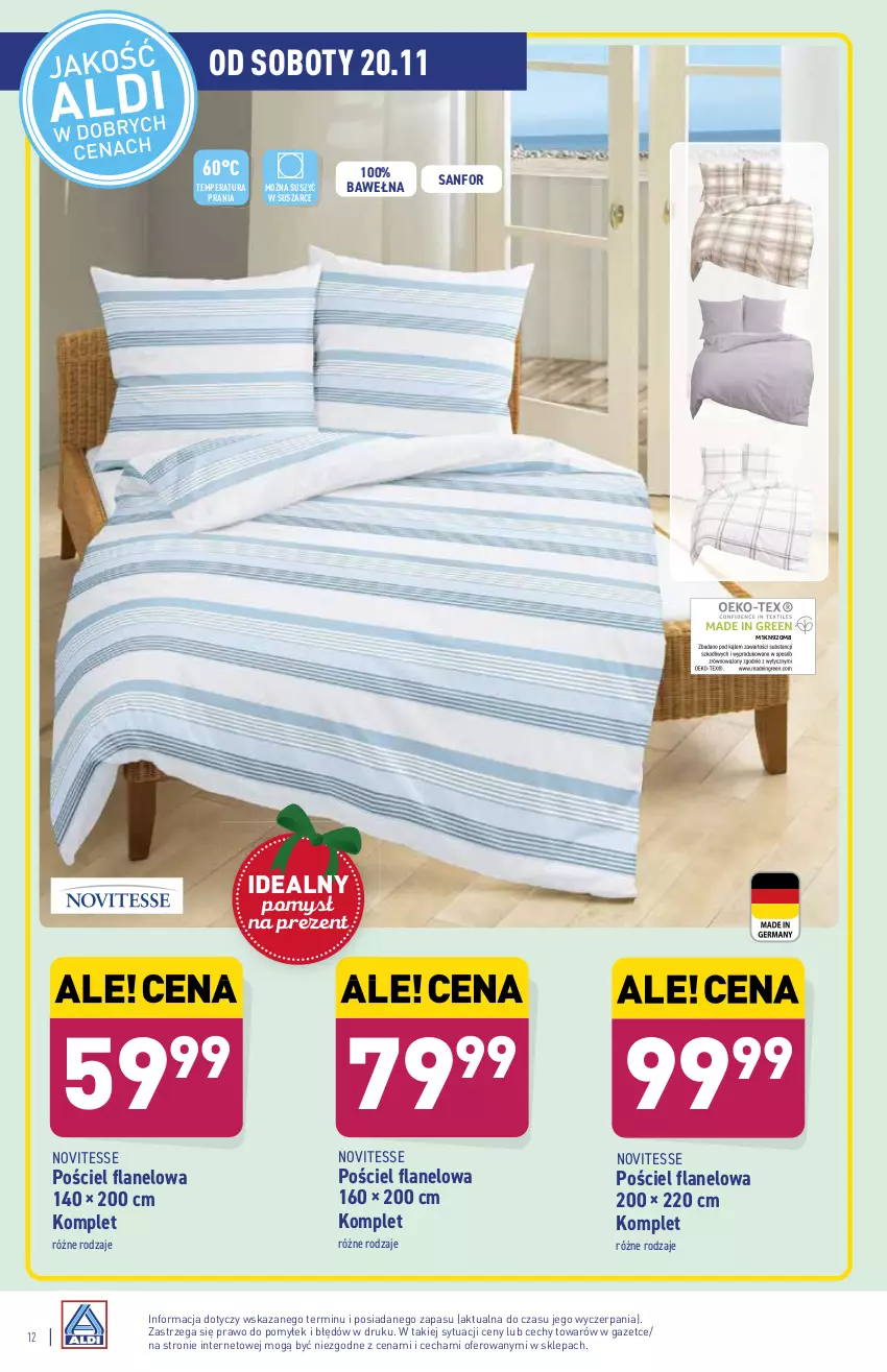 Gazetka promocyjna Aldi - Katalog Moda i Dom - ważna 15.11 do 20.11.2021 - strona 12 - produkty: Pościel, Pościel flanelowa, Wełna