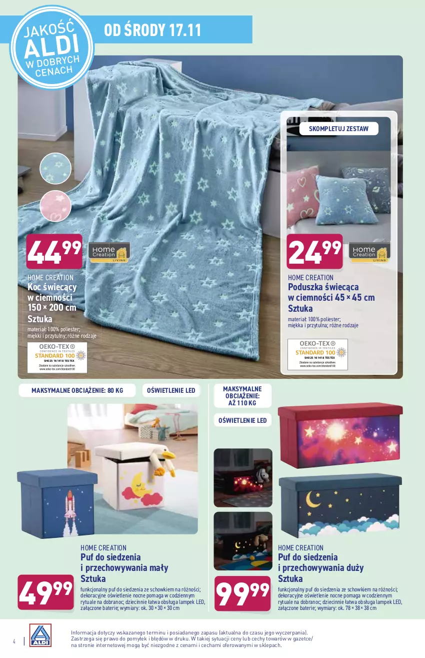 Gazetka promocyjna Aldi - Katalog Moda i Dom - ważna 15.11 do 20.11.2021 - strona 4 - produkty: Dzieci, Koc, Poduszka, Puf