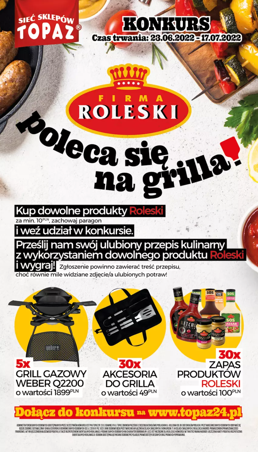 Gazetka promocyjna Topaz - Gazetka - ważna 30.06 do 06.07.2022 - strona 2 - produkty: Grill, Grill gazowy, Olej, Podlaski, Sok, Sokół, Top