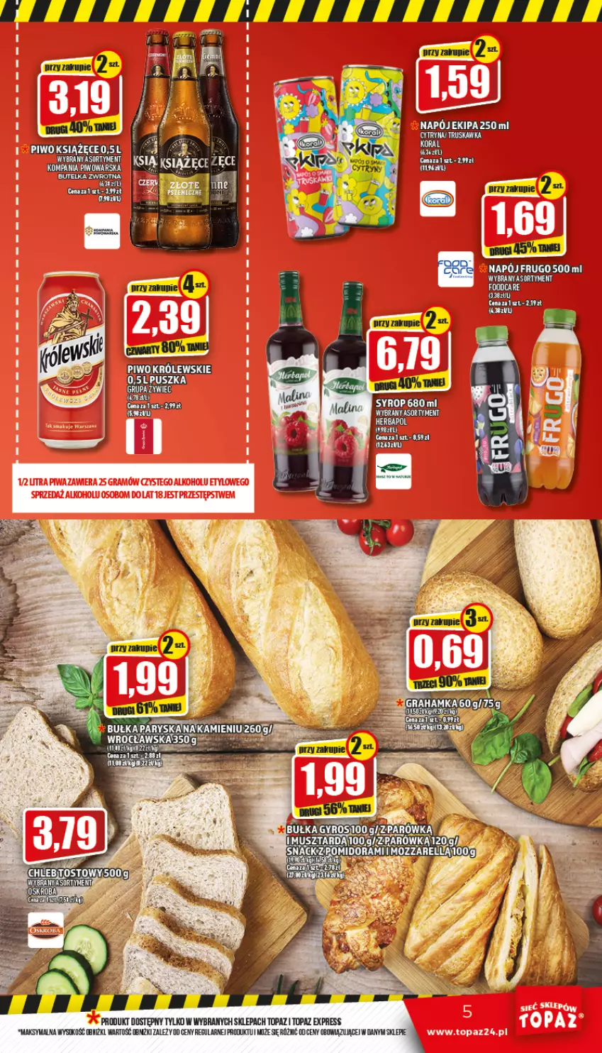 Gazetka promocyjna Topaz - Gazetka - ważna 30.06 do 06.07.2022 - strona 5 - produkty: Mus, Sok, Top