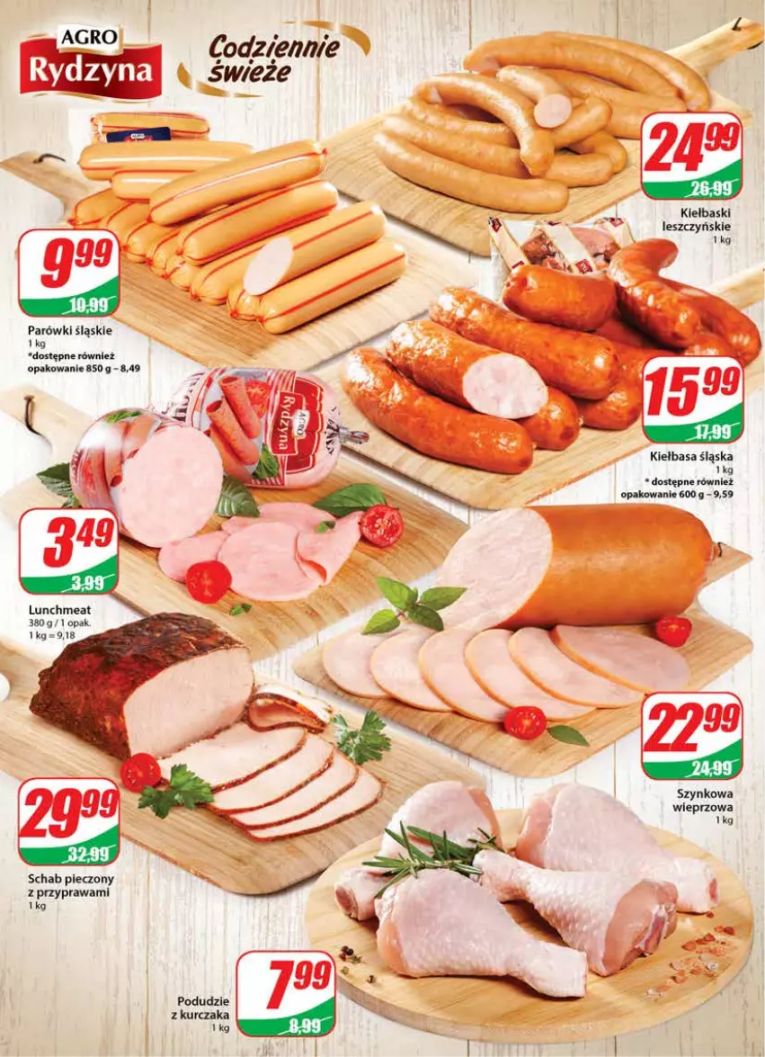 Gazetka promocyjna Dino - Gazetka - ważna 26.01 do 01.02.2022 - strona 10 - produkty: Kiełbasa, Kiełbasa śląska, Kurczak, Parówki, Piec, Schab pieczony, Szynkowa wieprzowa