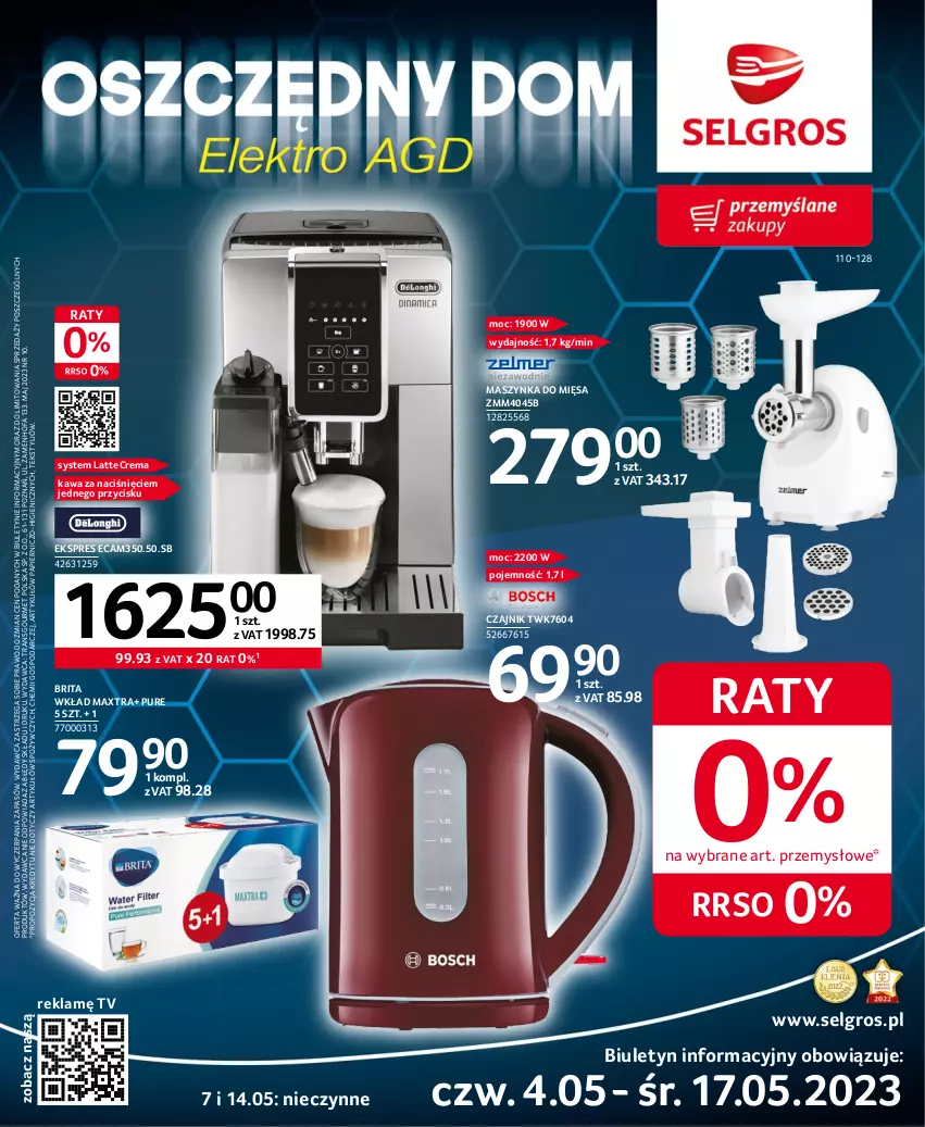 Gazetka promocyjna Selgros - Katalog Elektro - ważna 28.04 do 30.06.2023 - strona 1 - produkty: Brit, Brita, Czajnik, Fa, Kawa, LG, Maszynka, Papier, Pur, Szynka, Tran