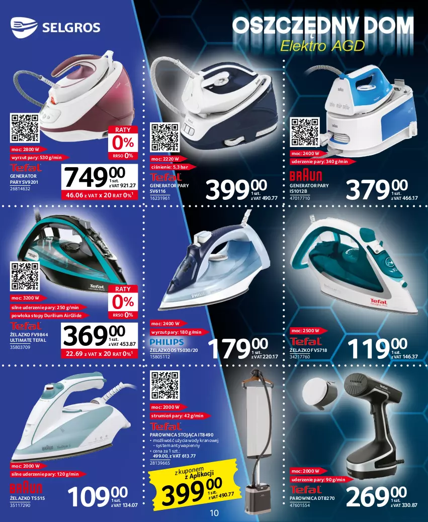 Gazetka promocyjna Selgros - Katalog Elektro - ważna 28.04 do 30.06.2023 - strona 10 - produkty: Fa, Generator pary, Parownica, Rum, Tefal, Top