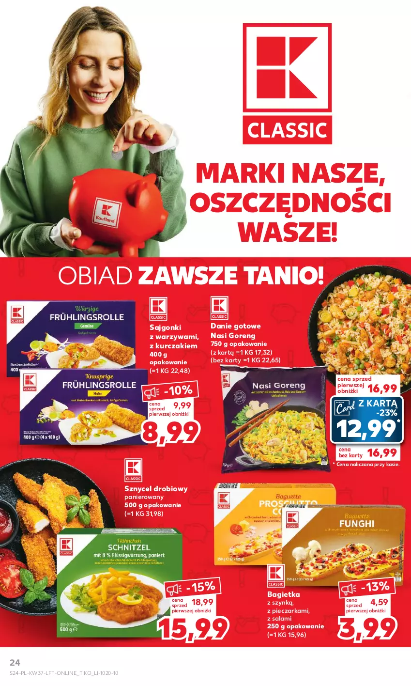 Gazetka promocyjna Kaufland - Gazetka tygodnia - ważna 14.09 do 20.09.2023 - strona 24 - produkty: Bagietka, Danie gotowe, Kurczak, Piec, Pieczarka, Sajgonki, Salami, Warzywa