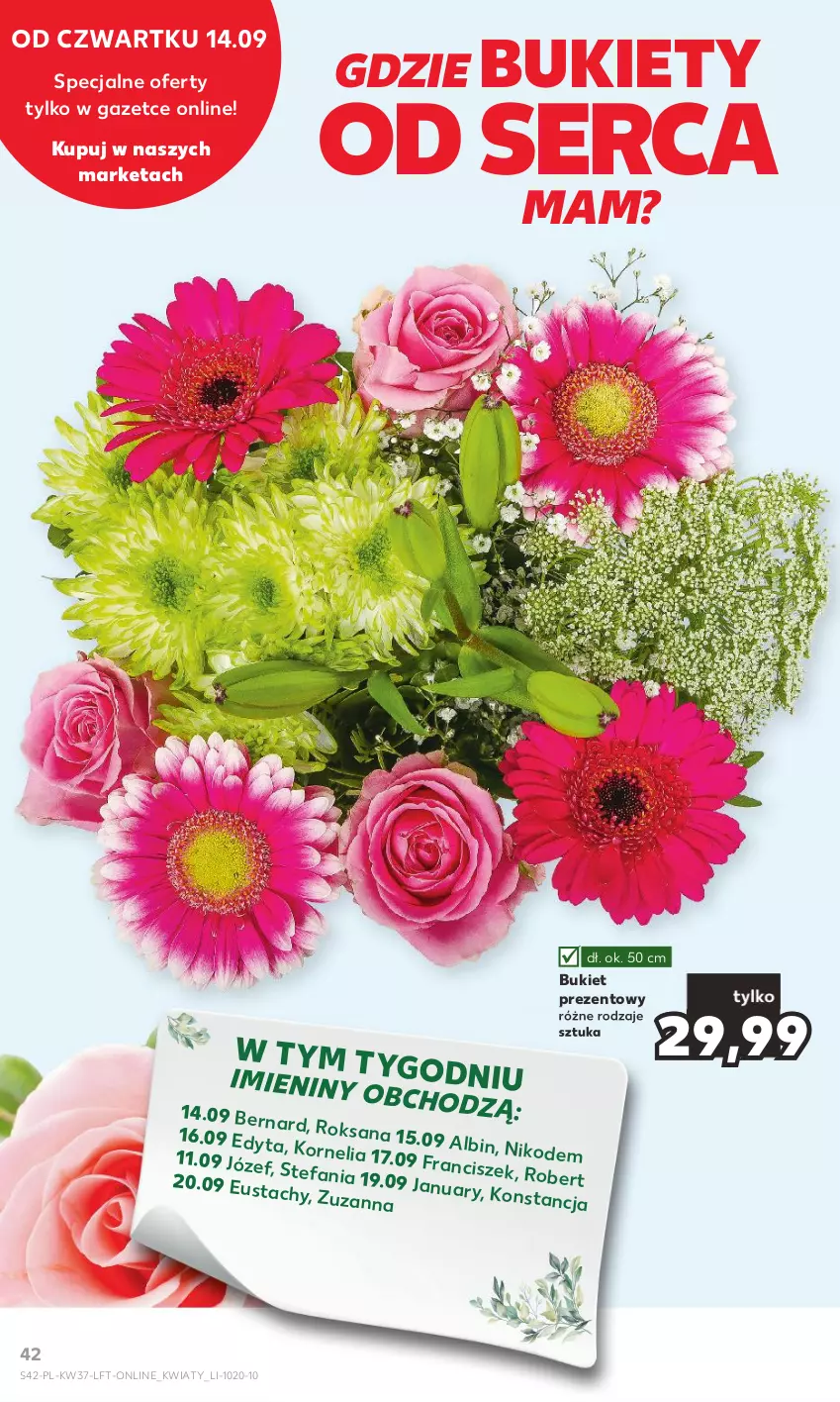 Gazetka promocyjna Kaufland - Gazetka tygodnia - ważna 14.09 do 20.09.2023 - strona 42 - produkty: Bukiet, Fa, Ser