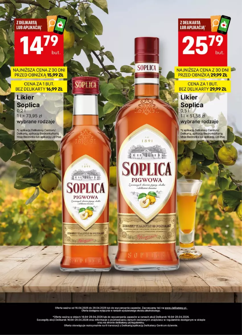 Gazetka promocyjna Delikatesy Centrum - Delibarek DC16-DC17 - ważna 16.04 do 29.04.2026 - strona 15 - produkty: Dron, Likier, Rama, Rum, Soplica, Tran