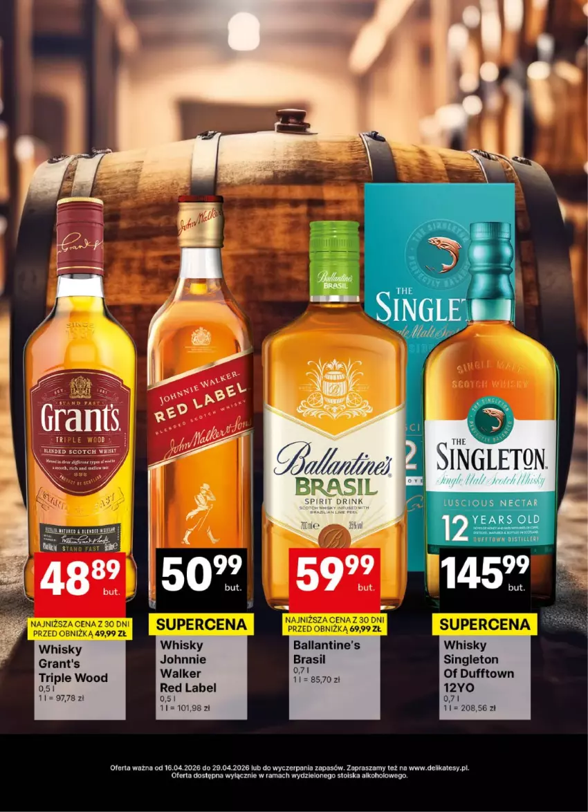 Gazetka promocyjna Delikatesy Centrum - Delibarek DC16-DC17 - ważna 16.04 do 29.04.2026 - strona 19 - produkty: Ballantine's, Gra, Grant's, Rama, Whisky