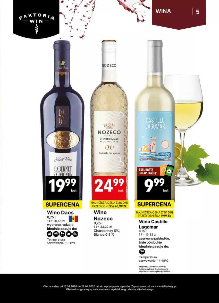 Gazetka promocyjna Delikatesy Centrum - Delibarek DC16-DC17 - ważna 16.04 do 29.04.2026 - strona 5 - produkty: Chardonnay, Dron, Rama, Rum, Ser, Wino