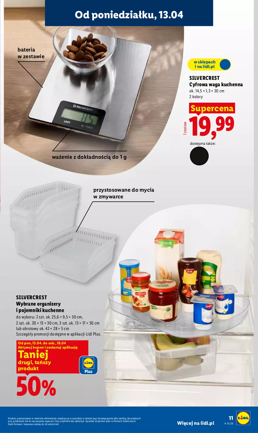 Gazetka promocyjna Lidl - Katalog ważny od 13.04 - ważna 13.04 do 18.04.2026 - strona 11 - produkty: Bateria, Organizer, Pojemnik, Silvercrest, Waga