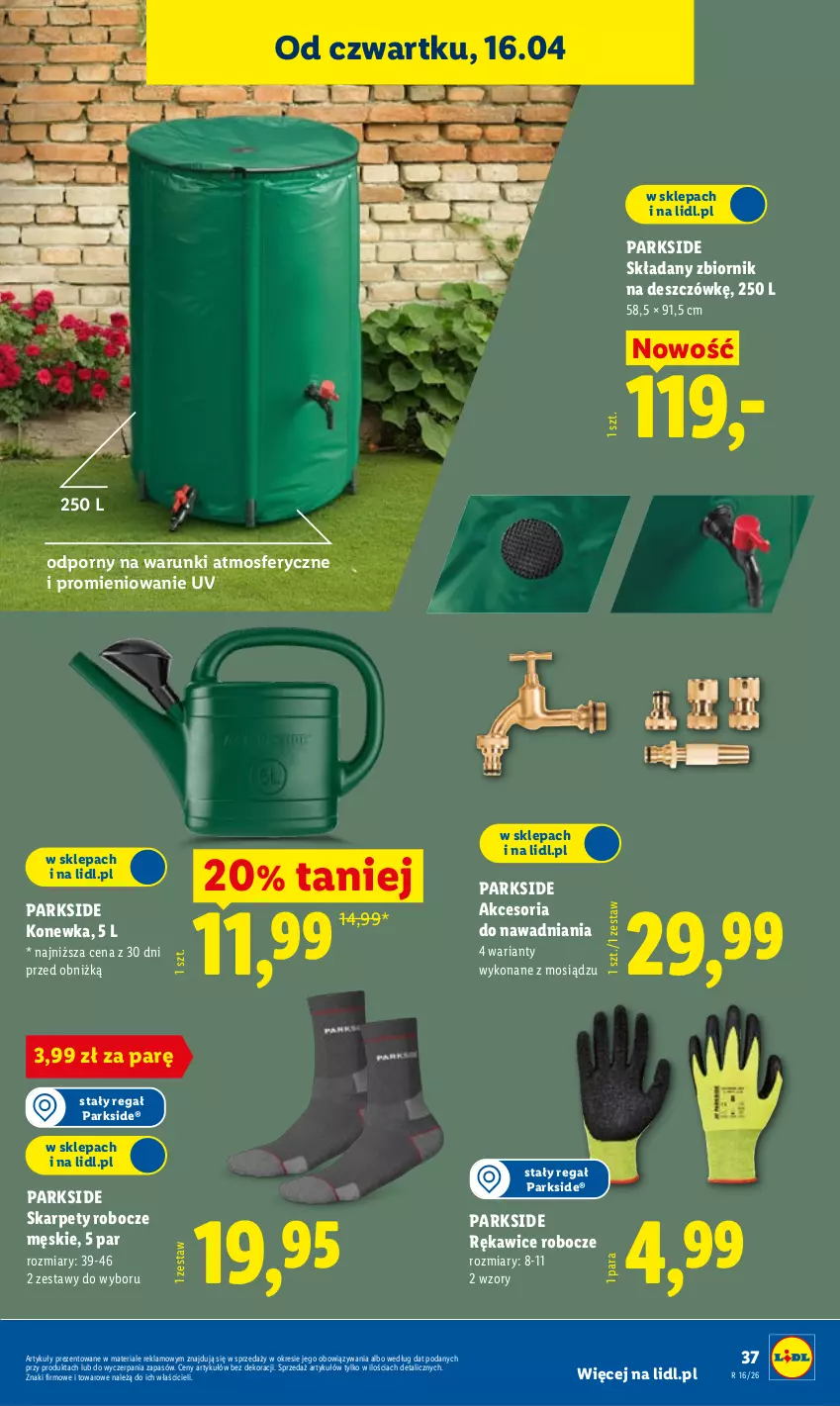 Gazetka promocyjna Lidl - Katalog ważny od 13.04 - ważna 13.04 do 18.04.2026 - strona 43 - produkty: Karp, Konewka, Parkside, Por, Regał, Rękawice, Rękawice robocze