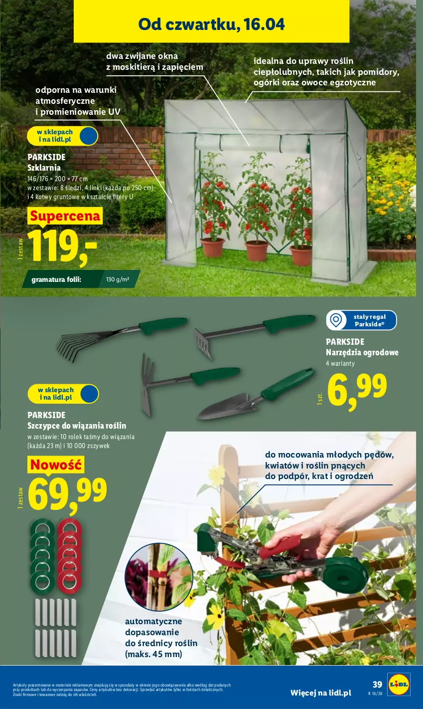 Gazetka promocyjna Lidl - Katalog ważny od 13.04 - ważna 13.04 do 18.04.2026 - strona 45 - produkty: Gra, Grunt, Owoce, Parkside, Pomidory, Por, Rama, Regał, Szczypce