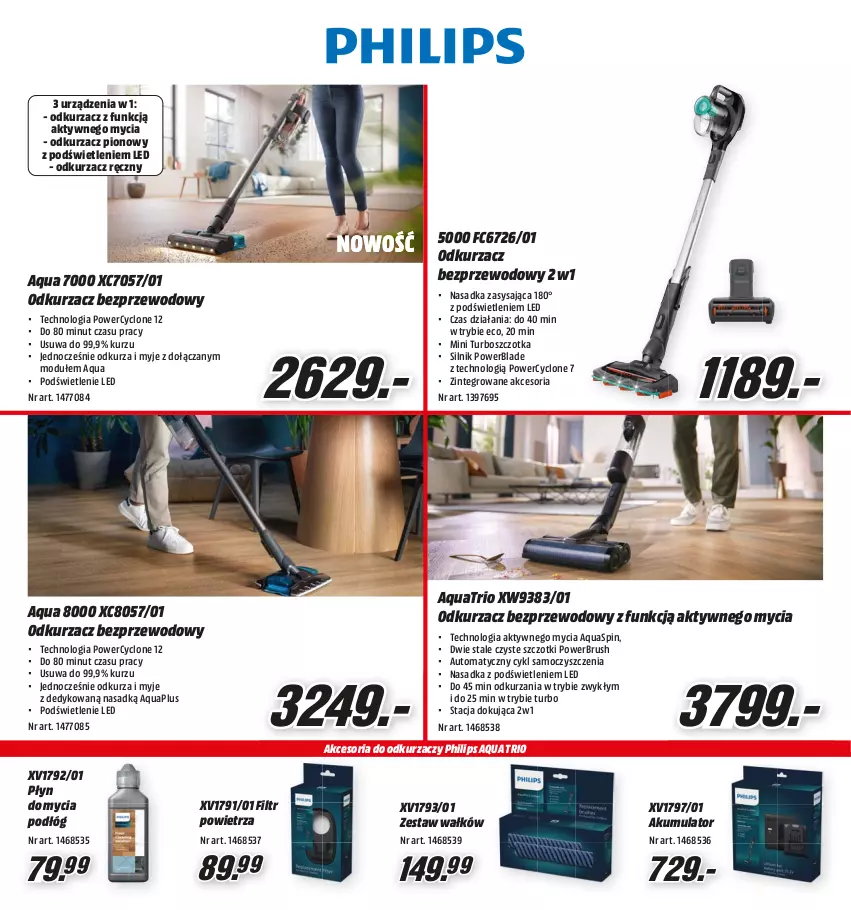 Gazetka promocyjna Media Markt - Gazetka Media Markt - ważna 13.10 do 31.10.2023 - strona 10 - produkty: Akumulator, Odkurzacz, Odkurzacz bezprzewodowy, Philips, Płyn do mycia, Płyn do mycia podłóg, Szczotka