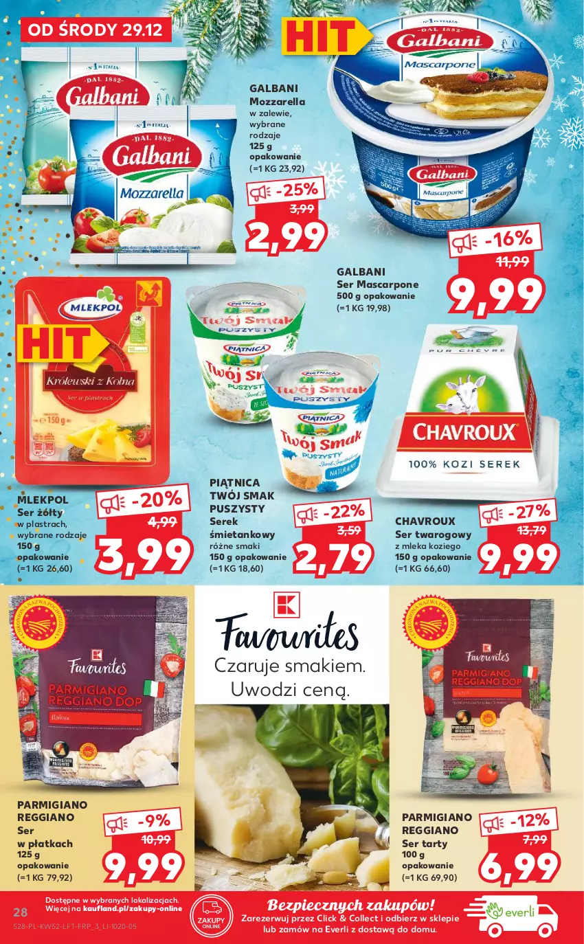 Gazetka promocyjna Kaufland - OFERTA TYGODNIA - ważna 29.12.2021 do 04.01.2022 - strona 28 - produkty: Galbani, Mascarpone, Mozzarella, Piątnica, Piec, Ser, Ser twarogowy, Serek, Twój Smak