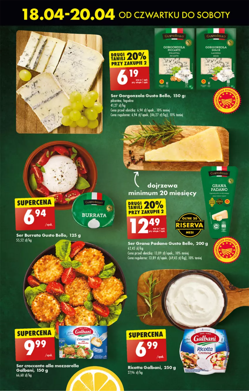 Gazetka promocyjna Biedronka - Od czwartku - ważna 18.04 do 24.04.2024 - strona 33 - produkty: Bell, Burrata, Galbani, Gorgonzola, Gra, Mozzarella, Ser