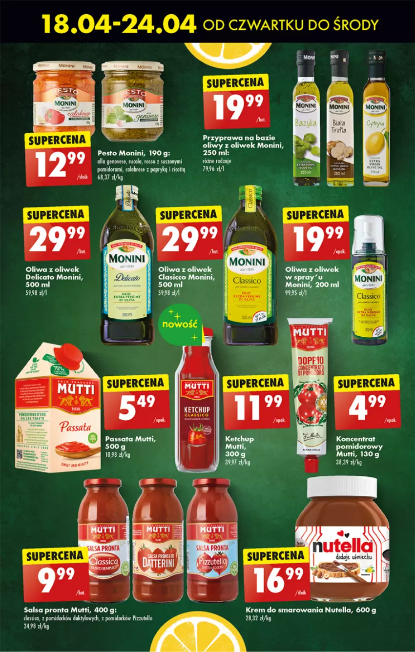 Gazetka promocyjna Biedronka - Od czwartku - ważna 18.04 do 24.04.2024 - strona 39 - produkty: Fa, Ketchup, Monini, Nutella, Oliwa z oliwek, Pesto, Pur, Salsa, Toyo