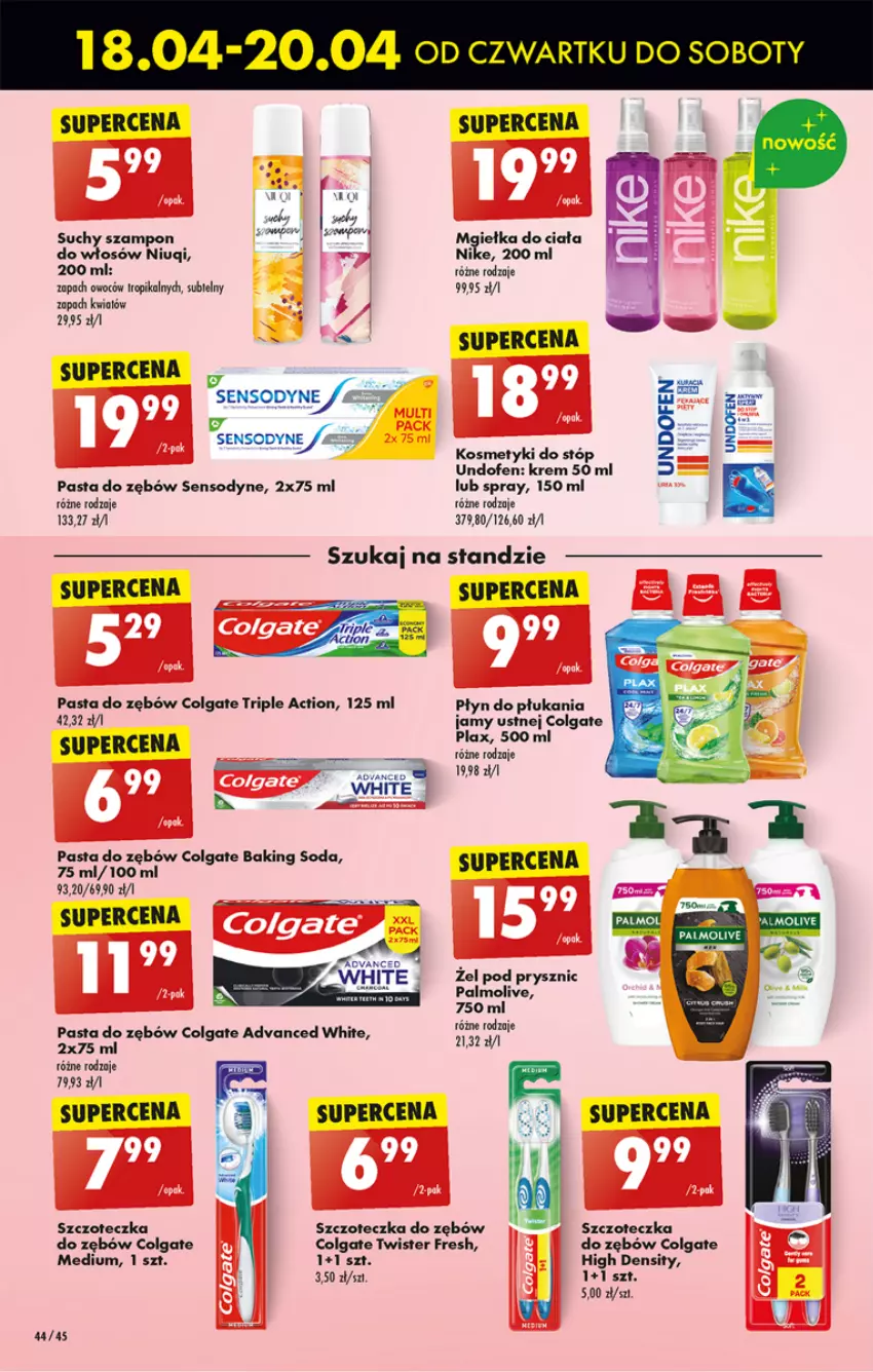 Gazetka promocyjna Biedronka - Od czwartku - ważna 18.04 do 24.04.2024 - strona 50 - produkty: Colgate, LG, Nike, Niuqi, Palmolive, Pasta do zębów, Płyn do płukania, Płyn do płukania jamy ustnej, Sensodyne, Suchy szampon, Szampon, Szczoteczka, Szczoteczka do zębów