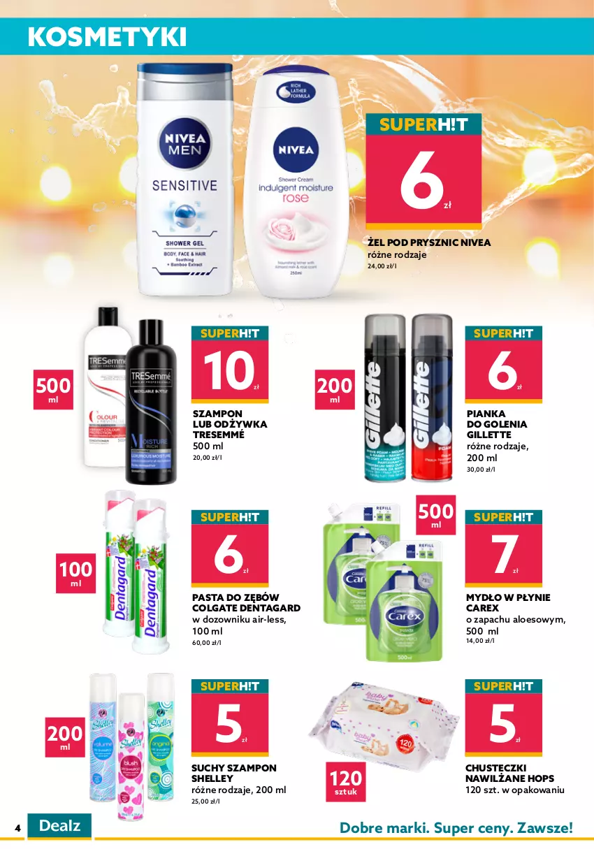 Gazetka promocyjna Dealz - Gazetka na otwarcie - Chorzów - ważna 24.11 do 08.12.2021 - strona 4 - produkty: Chusteczki, Cillit Bang, Colgate, Do mycia naczyń, Domestos, Dozownik, Fa, Fairy, Gillette, LG, Mydło, Mydło w płynie, Nivea, Odżywka, Papier, Pasta do zębów, Persil, Pianka do golenia, Płyn do mycia, Płyn do mycia naczyń, Płyn do płukania, Ręcznik, Sprzątanie, Suchy szampon, Szampon, Vanish