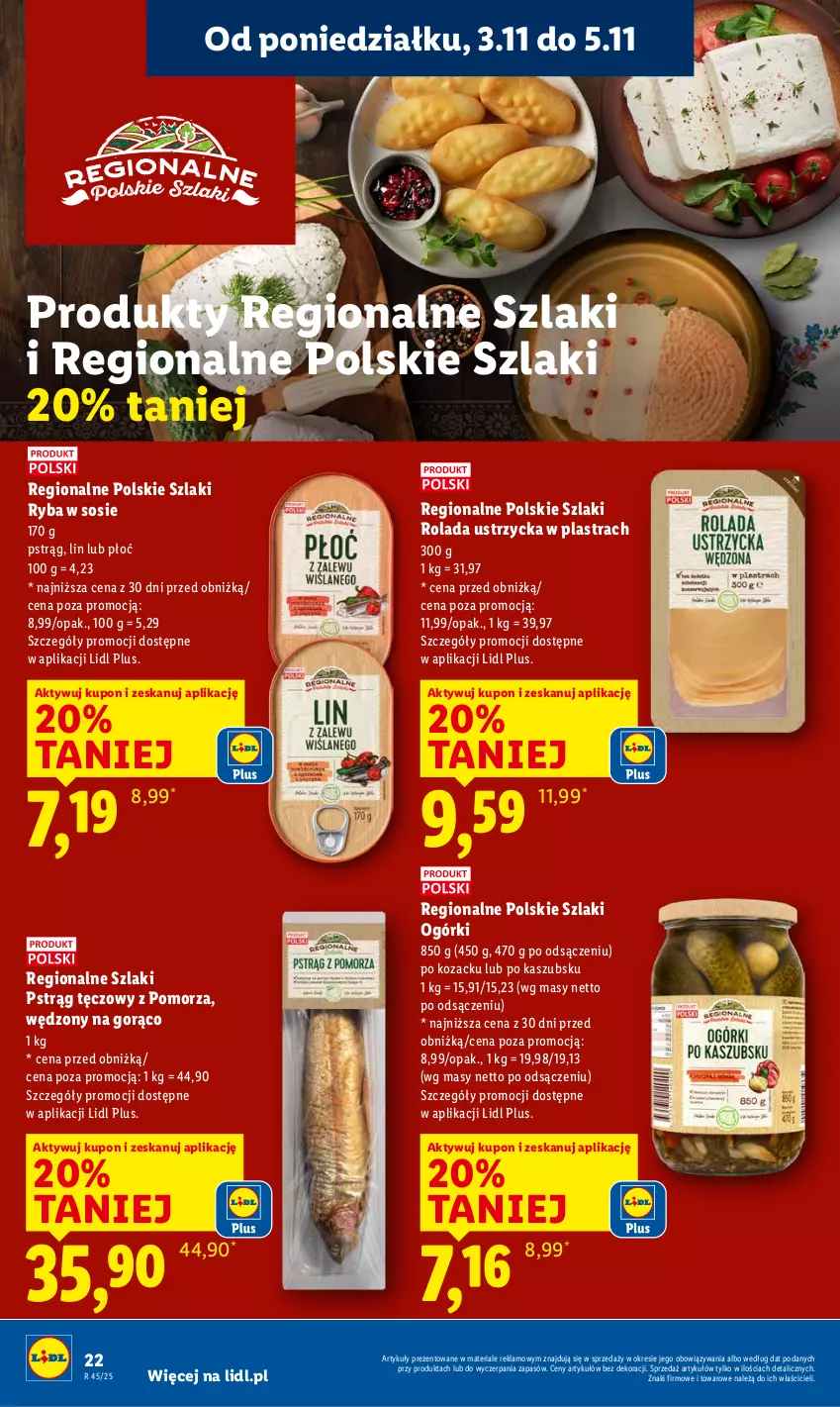 Gazetka promocyjna Lidl - GAZETKA - ważna 03.11 do 05.11.2025 - strona 24 - produkty: Pstrąg, Pstrąg tęczowy, Rolada, Rolada Ustrzycka, Ryba, Sos
