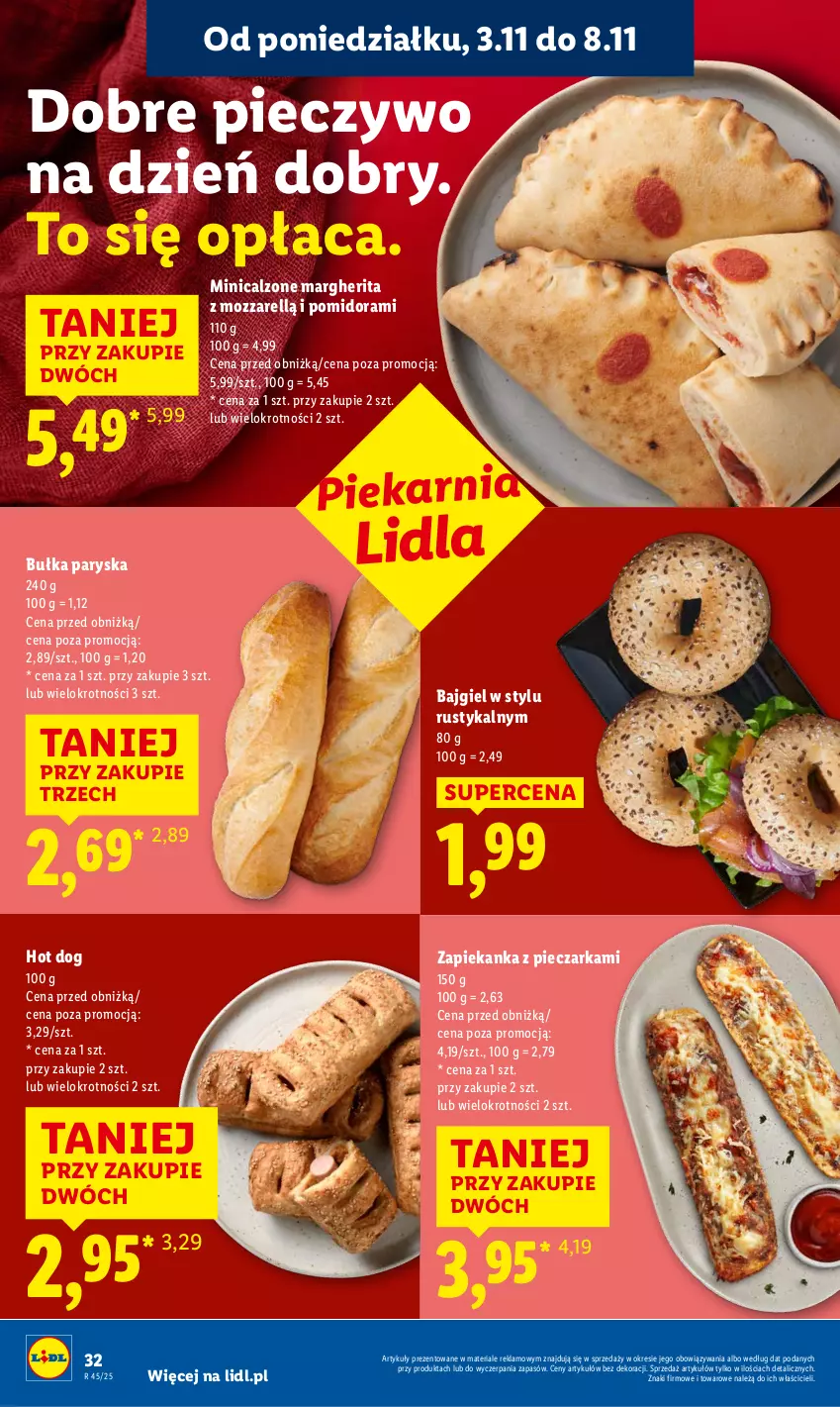 Gazetka promocyjna Lidl - GAZETKA - ważna 03.11 do 05.11.2025 - strona 34 - produkty: Bułka, Hot dog, Piec, Pieczarka, Pieczywo, Rust, Zapiekanka