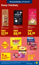 Gazetka promocyjna Lidl - GAZETKA - Gazetka - ważna od 05.11 do 05.11.2025 - strona 45 - produkty: Torebka, Kawa ziarnista, Bell, Kawa, Loyd, Lipton, Bella
