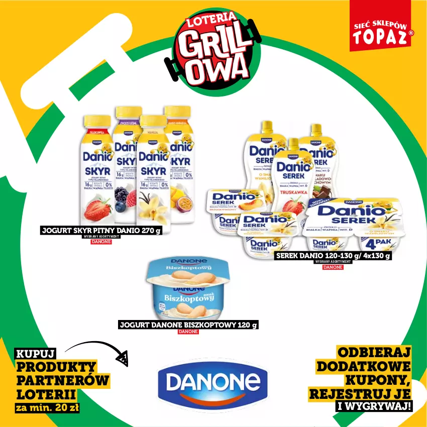 Gazetka promocyjna Topaz - Gazetka - ważna 20.04 do 14.06.2026 - strona 11 - produkty: Danio, Danone, Gry, Jogurt, Ser, Serek