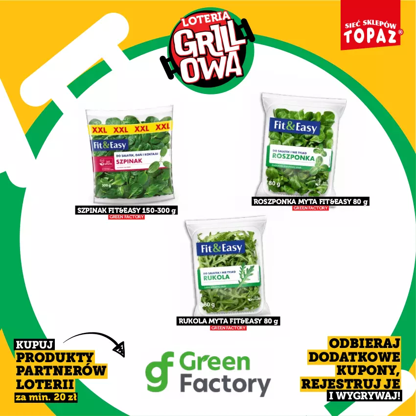 Gazetka promocyjna Topaz - Gazetka - ważna 20.04 do 14.06.2026 - strona 21 - produkty: Fa, Gry, Roszponka, Rukola, Szpinak