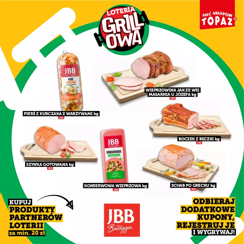 Gazetka promocyjna Topaz - Gazetka - ważna 20.04 do 14.06.2026 - strona 27 - produkty: Boczek, Fa, Gry, Kurczak, Ser, Szynka, Warzywa, Wieprzowina