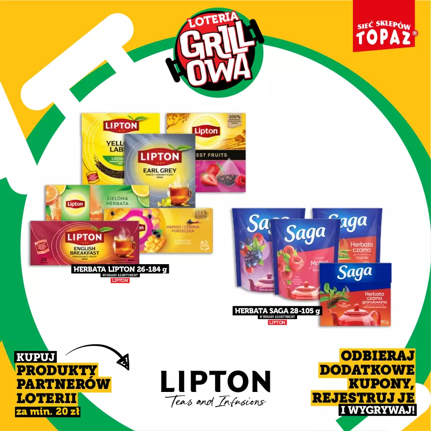 Gazetka promocyjna Topaz - Gazetka - ważna 20.04 do 14.06.2026 - strona 33 - produkty: Gry, Herbata, Lipton, Saga