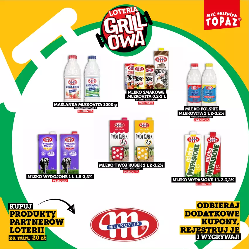 Gazetka promocyjna Topaz - Gazetka - ważna 20.04 do 14.06.2026 - strona 41 - produkty: Gry, Kubek, Maślanka, Mleko, Mleko smakowe, Mlekovita