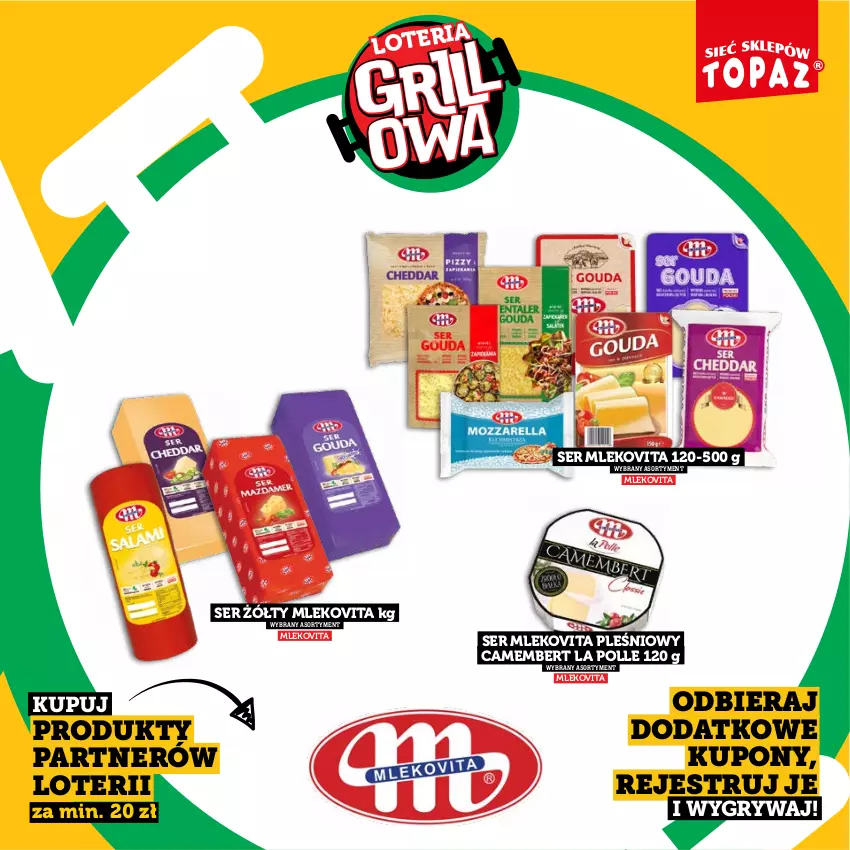 Gazetka promocyjna Topaz - Gazetka - ważna 20.04 do 14.06.2026 - strona 43 - produkty: Camembert, Gry, Mleko, Mlekovita, Ser