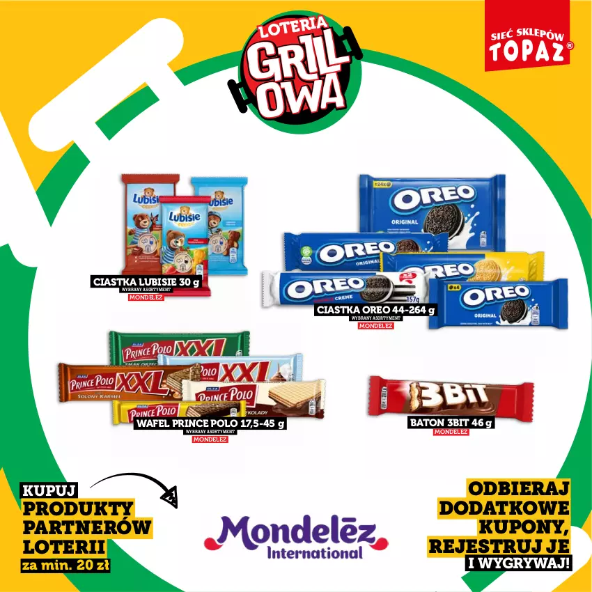 Gazetka promocyjna Topaz - Gazetka - ważna 20.04 do 14.06.2026 - strona 45 - produkty: Baton, Ciastka, Gry, Lubisie, Oreo, Prince Polo