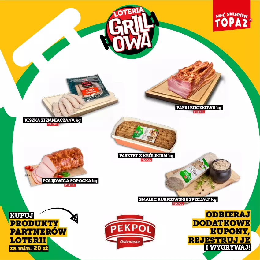 Gazetka promocyjna Topaz - Gazetka - ważna 20.04 do 14.06.2026 - strona 55 - produkty: Gry, Królik, Pasztet, Pekpol, Polędwica, Smalec