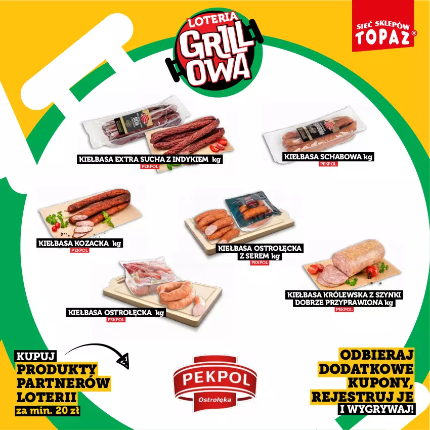 Gazetka promocyjna Topaz - Gazetka - ważna 20.04 do 14.06.2026 - strona 57 - produkty: Gry, Kiełbasa, Kiełbasa schabowa, Pekpol, Ser