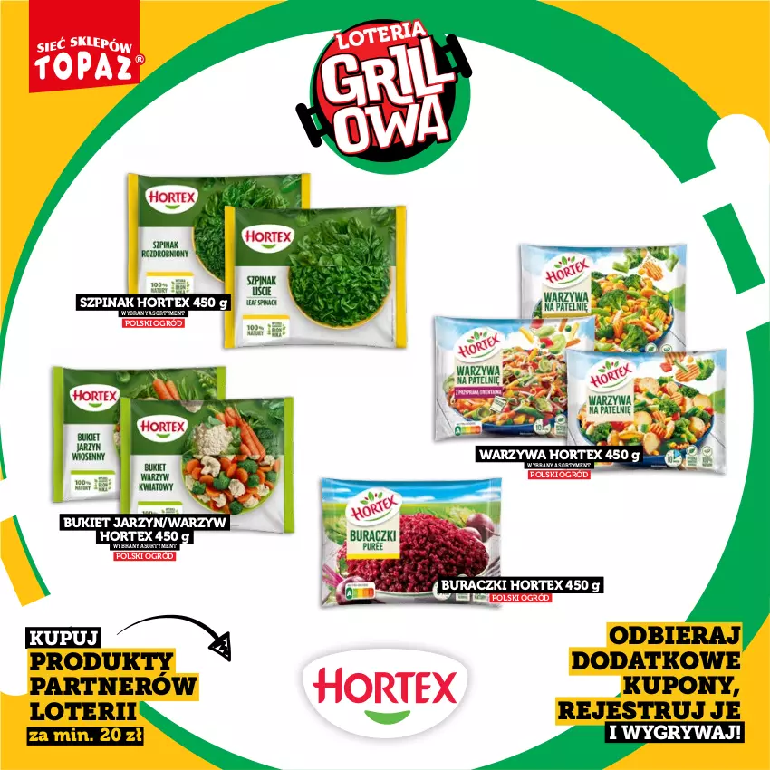 Gazetka promocyjna Topaz - Gazetka - ważna 20.04 do 14.06.2026 - strona 58 - produkty: Bukiet, Buraczki, Gry, Hortex, Ogród, Szpinak, Warzywa