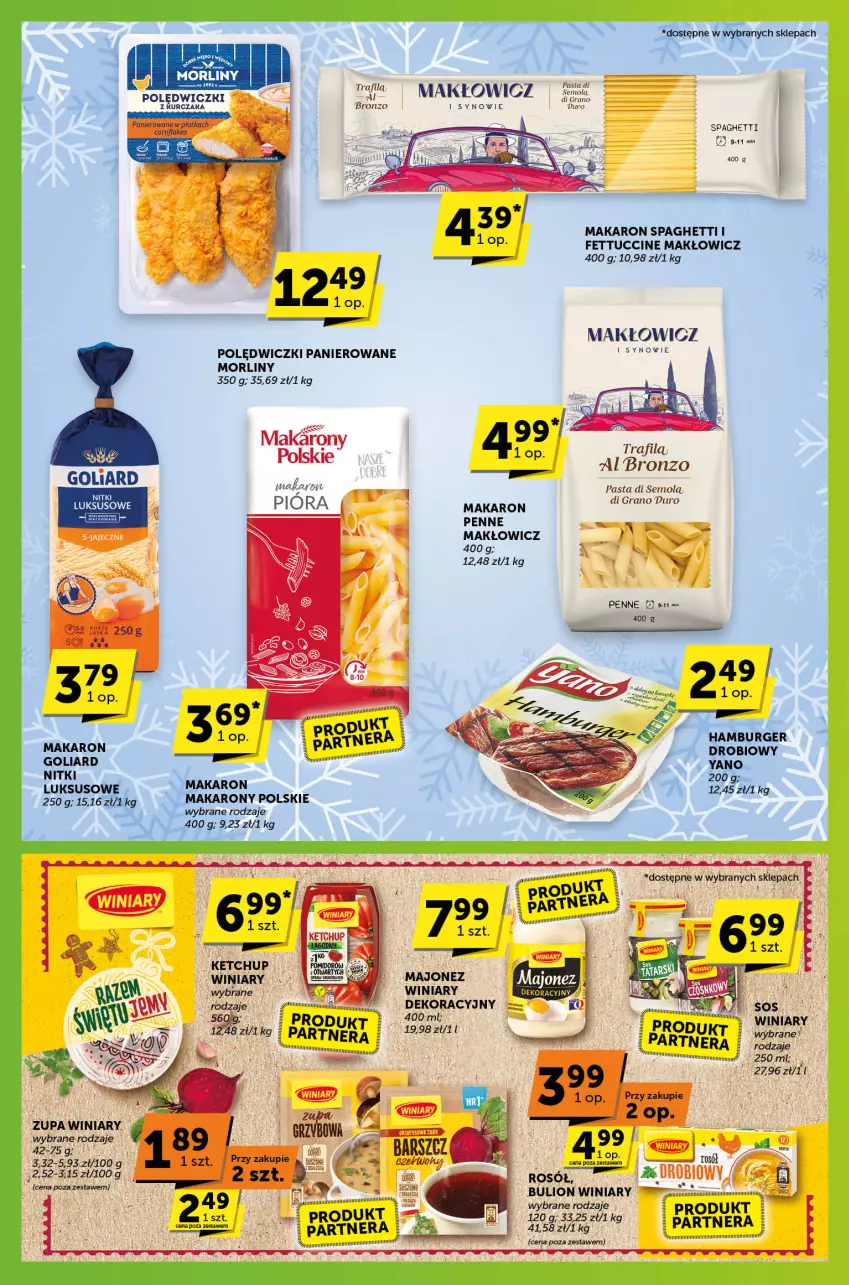 Gazetka promocyjna ABC - ważna 12.12 do 24.12.2024 - strona 3 - produkty: Goliard, Gra, Ketchup, Majonez, Makaron, Morliny, Penne, Polędwiczki panierowane, Spaghetti, Winiary, Zupa