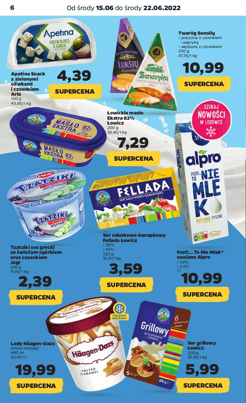 Gazetka promocyjna Netto - Gazetka spożywcza 15.06-22.06 - ważna 15.06 do 22.06.2022 - strona 6 - produkty: Alpro, Grill, Jagr, Lody, Masło, Piec, Sałat, Ser, Ser sałatkowo-kanapkowy, Sos, Twaróg