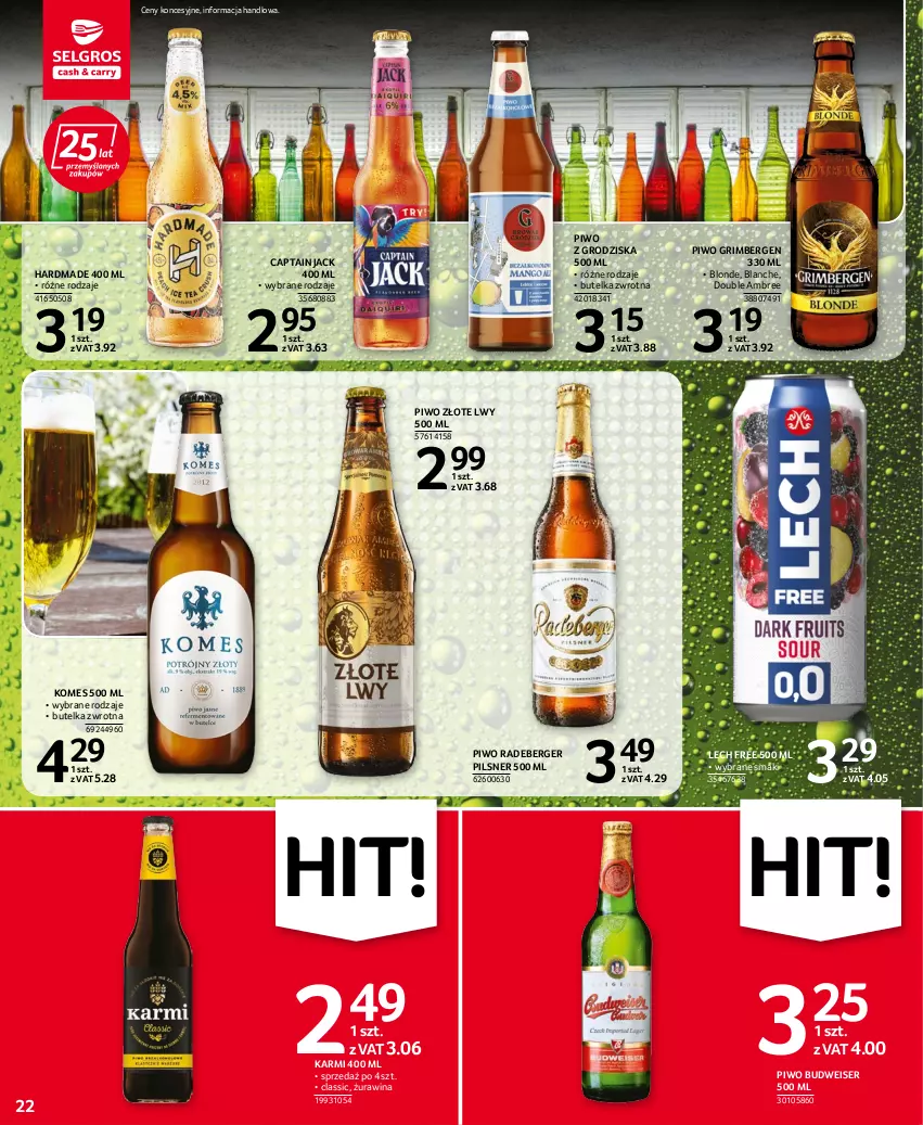 Gazetka promocyjna Selgros - Oferta spożywcza - ważna 15.06 do 29.06.2022 - strona 22 - produkty: Captain Jack, Karmi, Piwo, Ser