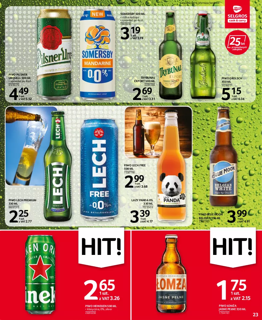 Gazetka promocyjna Selgros - Oferta spożywcza - ważna 15.06 do 29.06.2022 - strona 23 - produkty: Heineken, Lech Premium, LG, Panda, Pilsner Urquell, Piwo, Por, Somersby