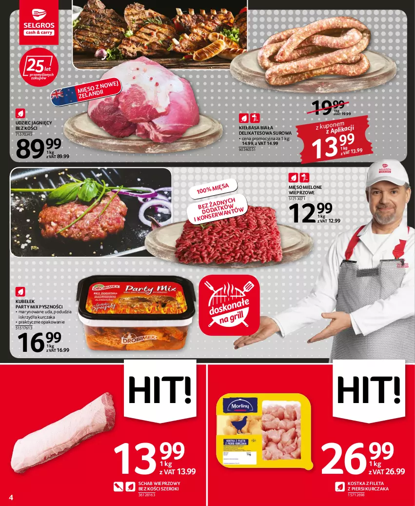 Gazetka promocyjna Selgros - Oferta spożywcza - ważna 15.06 do 29.06.2022 - strona 4 - produkty: Kiełbasa, Kiełbasa biała, Kurczak, Mięso, Mięso mielone, Schab wieprzowy