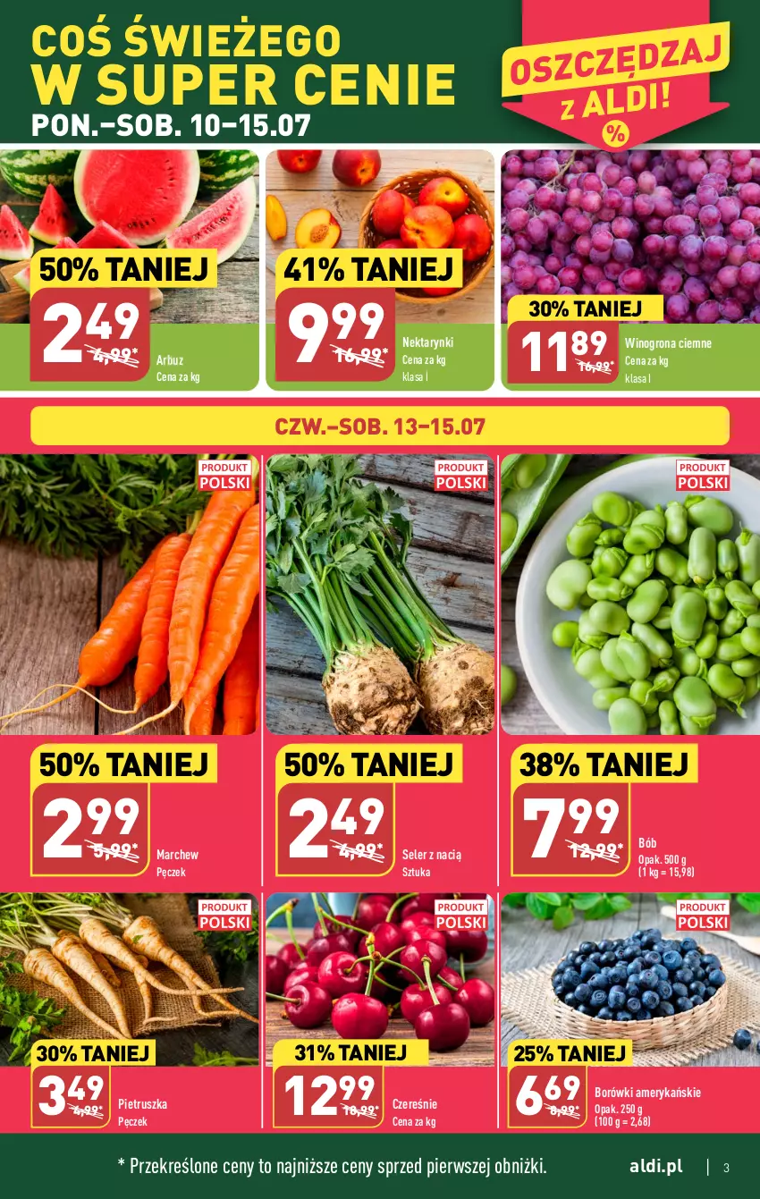 Gazetka promocyjna Aldi - Pełen katalog od 10.07 - ważna 10.07 do 15.07.2023 - strona 3 - produkty: Arbuz, Nektar, Pietruszka, Wino, Winogrona