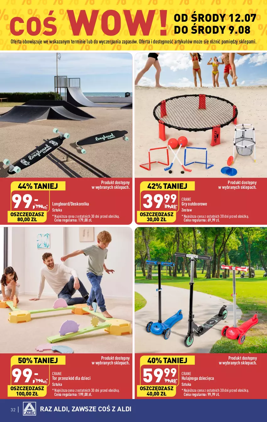 Gazetka promocyjna Aldi - Pełen katalog od 10.07 - ważna 10.07 do 15.07.2023 - strona 32 - produkty: Deskorolka, Dzieci, Gry, Hulajnoga