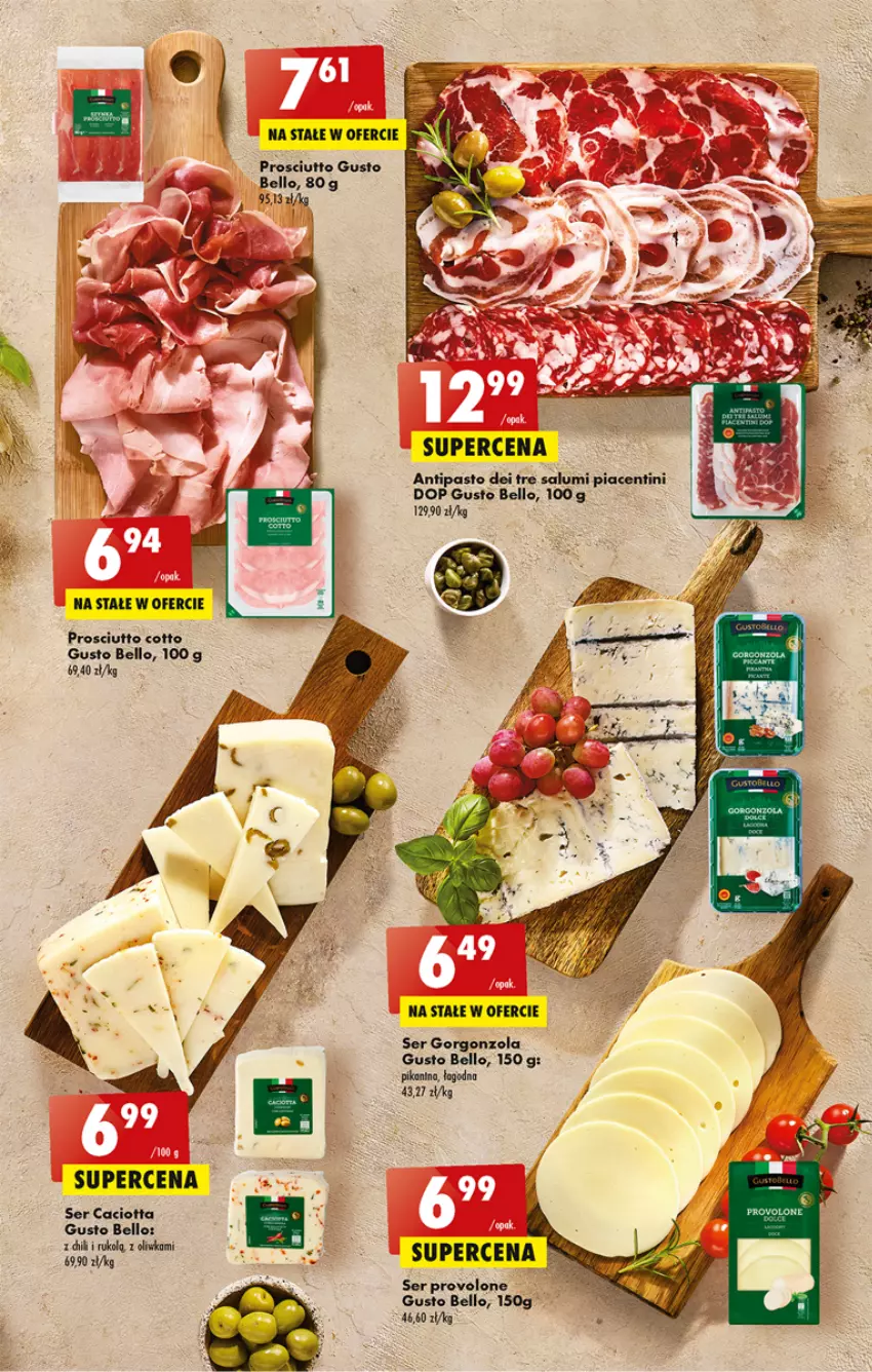 Gazetka promocyjna Biedronka - ważna 16.03 do 22.03.2023 - strona 45 - produkty: Bell, Caciotta, Gorgonzola, Prosciutto, Ser