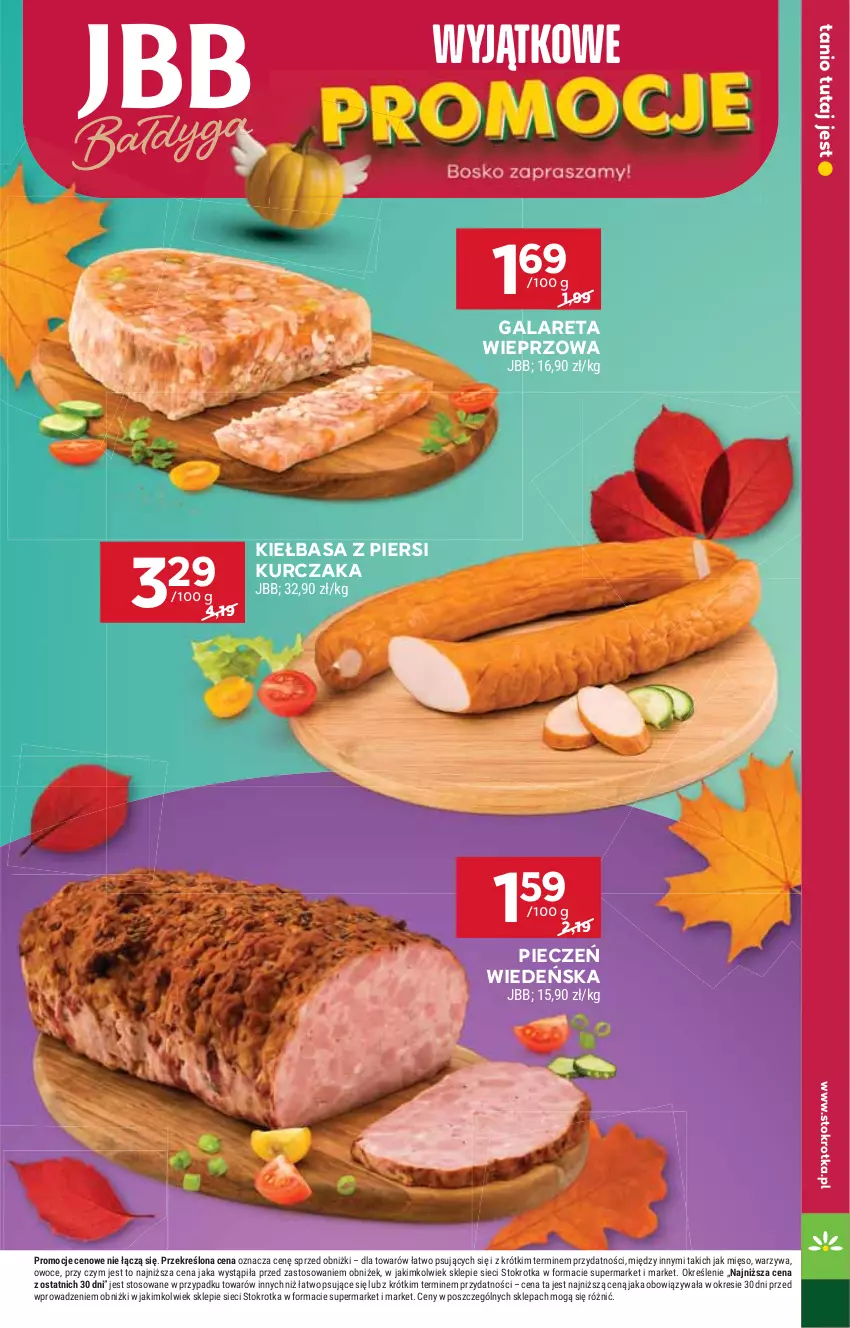 Gazetka promocyjna Stokrotka - Supermarket - ważna 16.10 do 22.10.2025 - strona 11 - produkty: Gala, Kiełbasa, Kiełbasa z piersi kurczaka, Kurczak, Mięso, Owoce, Piec, Warzywa
