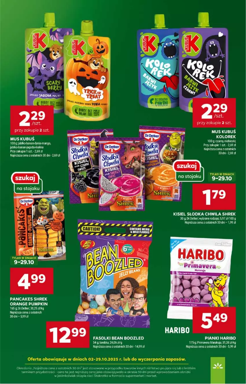Gazetka promocyjna Stokrotka - Supermarket - ważna 16.10 do 22.10.2025 - strona 27 - produkty: Dr. Oetker, Fa, Haribo, Kisiel, Kubuś, Mus, Orka, Por, Słodka Chwila