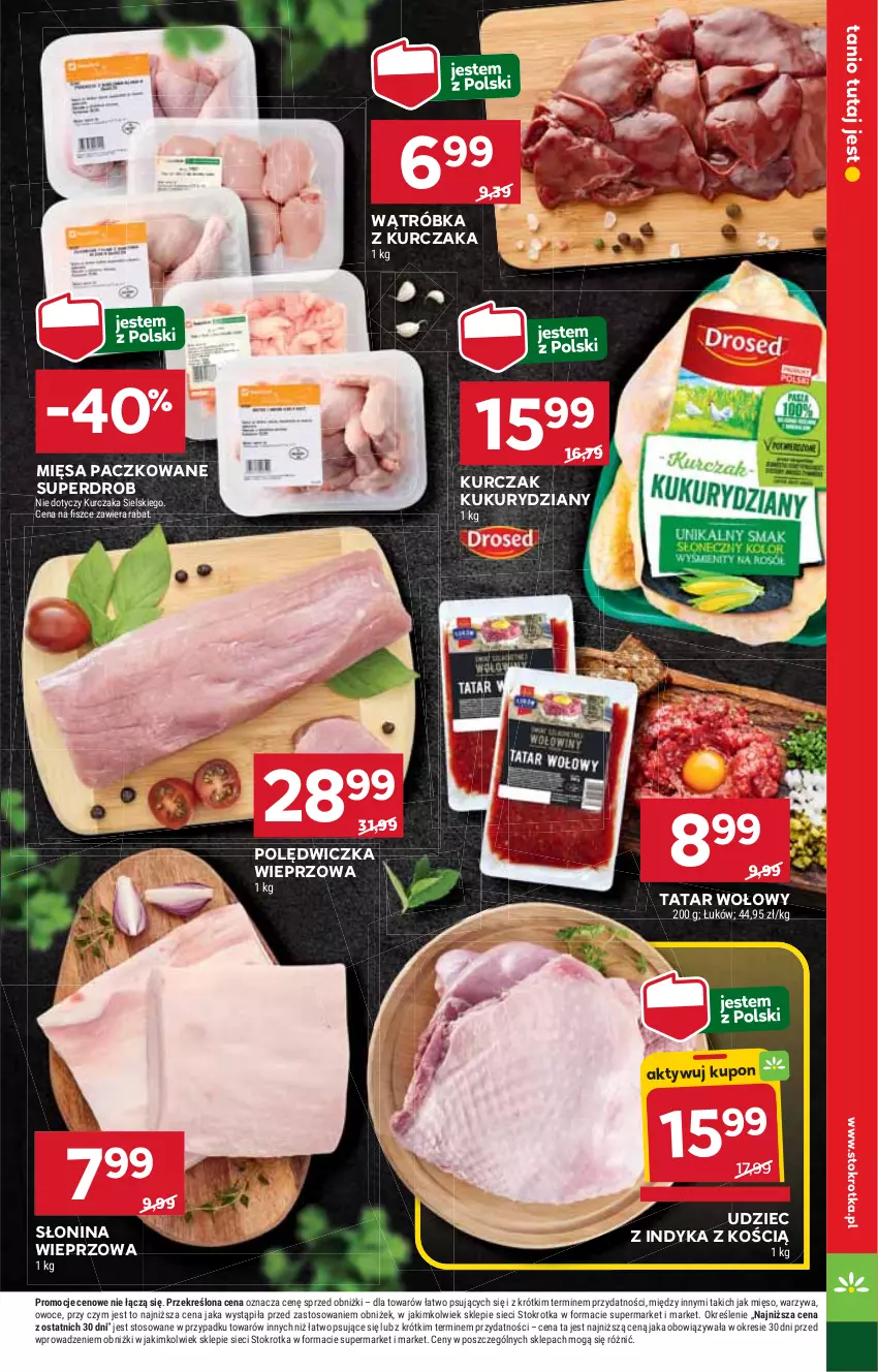 Gazetka promocyjna Stokrotka - Supermarket - ważna 16.10 do 22.10.2025 - strona 7 - produkty: Kurczak, Mięso, Owoce, Polędwiczka wieprzowa, Tatar wołowy, Udziec z indyka, Warzywa